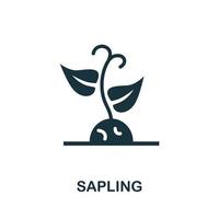 Sapling icon. Simple element from global warming collection. Creative Sapling icon for web design, templates, infographics and more vector