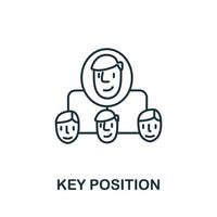 Key Position icon from headhunting collection. Simple line Key Position icon for templates, web design and infographics vector