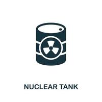 icono de tanque nuclear. elemento simple de la colección de calentamiento global. icono de tanque nuclear creativo para diseño web, plantillas, infografías y más vector