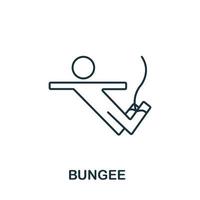 icono de puenting de la colección de pasatiempos. símbolo de salto bungee de elemento de línea simple para plantillas, diseño web e infografía vector