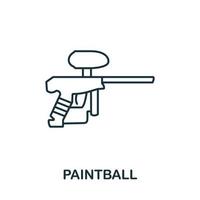 icono de paintball de la colección de pasatiempos. símbolo de paintball de elemento de línea simple para plantillas, diseño web e infografía vector