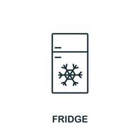 Fridge icon from household collection. Simple line Fridge icon for templates, web design and infographics vector