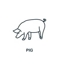 Pig icon from home animals collection. Simple line element Pig symbol for templates, web design and infographics vector