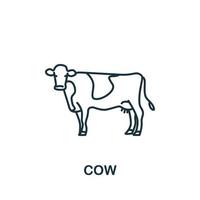 Cow icon from home animals collection. Simple line element Cow symbol for templates, web design and infographics vector