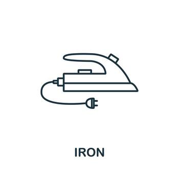 Iron icon from household collection. Simple line Iron icon for templates, web design and infographics vector