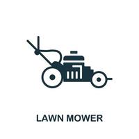 Lawn Mower icon. Monochrome simple element from housekeeping collection. Creative Lawn Mower icon for web design, templates, infographics and more vector