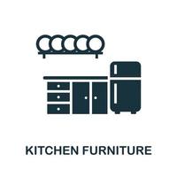 icono de muebles de cocina. elemento simple monocromático de la colección de limpieza. icono creativo de muebles de cocina para diseño web, plantillas, infografías y más vector