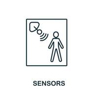 icono de sensores de la colección iot. icono de sensores de línea simple para plantillas, diseño web e infografía vector