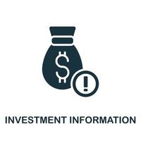 Investment Information icon. Simple element from investment collection. Creative Investment Information icon for web design, templates, infographics and more vector