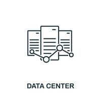 Data Center icon from machine learning collection. Simple line Data Center icon for templates, web design and infographics vector