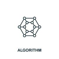 Algorithm icon from machine learning collection. Simple line Algorithm icon for templates, web design and infographics vector