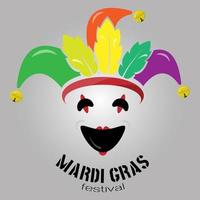 tarjeta de felicitación de mardi gras vector