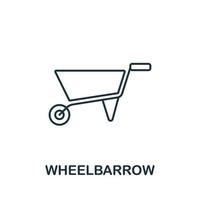 Wheelbarrow icon from garden collection. Simple line Wheelbarrow icon for templates, web design and infographics vector