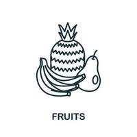 icono de frutas de la colección de frutas. símbolo de frutas de elemento de línea simple para plantillas, diseño web e infografía vector