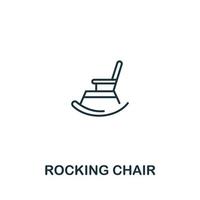 Rocking Chair icon from elderly care collection. Simple line element Rocking Chair symbol for templates, web design and infographics vector