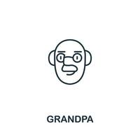 Grandpa icon from elderly care collection. Simple line element Grandpa symbol for templates, web design and infographics vector