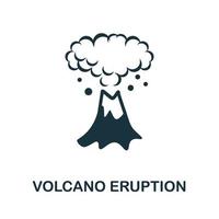 icono de erupción volcánica. elemento simple de la colección de calentamiento global. ícono creativo de erupción volcánica para diseño web, plantillas, infografías y más vector