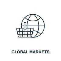 Global Markets icon from global business collection. Simple line Global Markets icon for templates, web design and infographics vector