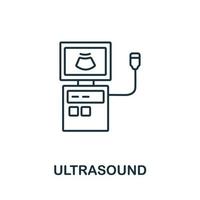 icono de ultrasonido de la colección de verificación de salud. icono de ultrasonido de línea simple para plantillas, diseño web e infografía vector