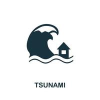 icono de tsunami. elemento simple de la colección de calentamiento global. ícono de tsunami creativo para diseño web, plantillas, infografías y más vector