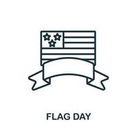 Flag Day icon from hollidays collection. Simple line Flag Day icon for templates, web design and infographics vector