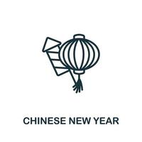 Chinese New Year icon from hollidays collection. Simple line Chinese New Year icon for templates, web design and infographics vector