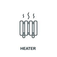 Heater icon from household collection. Simple line Heater icon for templates, web design and infographics vector