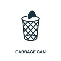 Garbage Can icon. Monochrome simple element from housekeeping collection. Creative Garbage Can icon for web design, templates, infographics and more vector