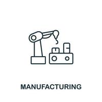 Manufacturing icon from industry 4.0 collection. Simple line element Manufacturing symbol for templates, web design and infographics vector