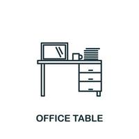 Office Table icon from interior collection. Simple line element Office Table symbol for templates, web design and infographics vector