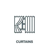 Curtains icon from interior collection. Simple line element Curtains symbol for templates, web design and infographics vector