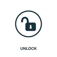 Unlock icon. Simple element from internet security collection. Creative Unlock icon for web design, templates, infographics and more vector