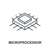 icono de microprocesador de la colección iot. icono de microprocesador de línea simple para plantillas, diseño web e infografía vector