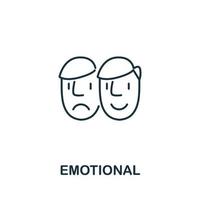 Emotional icon from life skills collection. Simple line Emotional icon for templates, web design and infographics vector