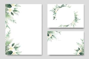 Beautiful Watercolor Floral Wedding card template vector