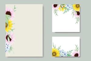 Beautiful Floral Hydrangea Wedding Card Template vector