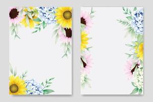 Beautiful Floral Hydrangea Wedding Card Template vector