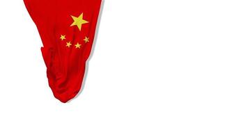 le drapeau en tissu suspendu de la république populaire de chine agitant dans le vent rendu 3d, fête de l'indépendance, fête nationale, clé chroma, sélection luma matte du drapeau video