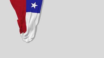 a república do chile pendurando a bandeira de tecido acenando ao vento renderização em 3d, dia da independência, dia nacional, chroma key, luma matte seleção de bandeira video