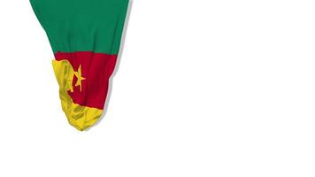 drapeau en tissu suspendu du cameroun agitant dans le vent rendu 3d, fête de l'indépendance, fête nationale, clé chroma, sélection luma matte du drapeau video