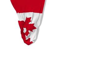 kanada hängande tyg flagga vinka i vind 3d tolkning, oberoende dag, nationell dag, krom nyckel, luma matt urval av flagga video