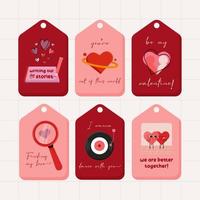 colección de etiquetas de etiquetas de día de san valentín de ilustración plana vector