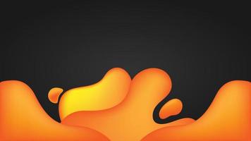 Dark and orange abstract liquid fluid background with copy space vector