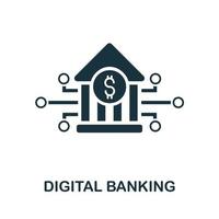 icono de banca digital. ilustración simple de la colección de la industria fintech. icono de banca digital creativa para diseño web, plantillas, infografías y más vector