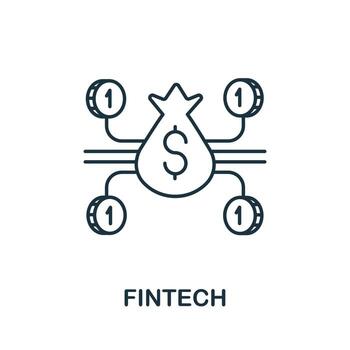 Fintech icon. Line element Fintech symbol for templates, web design and infographics vector