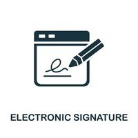 icono de firma electrónica. ilustración simple de la colección de la industria fintech. icono de firma electrónica creativa para diseño web, plantillas, infografías y más vector