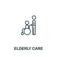 Elderly Care icon. Simple line element Elderly Care symbol for templates, web design and infographics vector