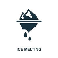 icono de derretimiento de hielo. elemento simple de la colección de calentamiento global. icono creativo de derretimiento de hielo para diseño web, plantillas, infografías y más vector