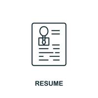 Resume icon from headhunting collection. Simple line Resume icon for templates, web design and infographics vector