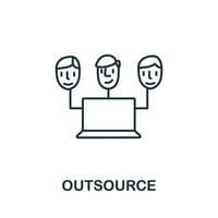 Outsource icon from headhunting collection. Simple line Outsource icon for templates, web design and infographics vector